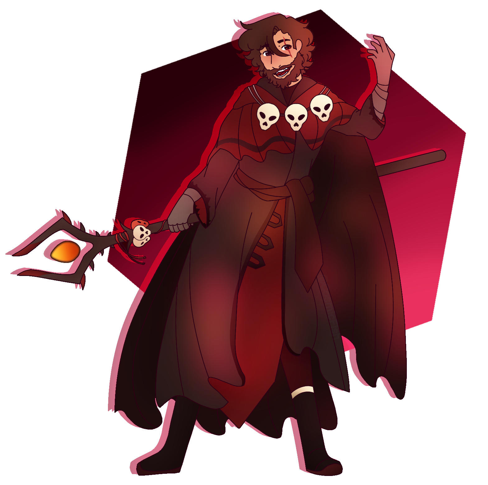 Mythical Sausage in his necromancer outfit for Bannerfall SMP